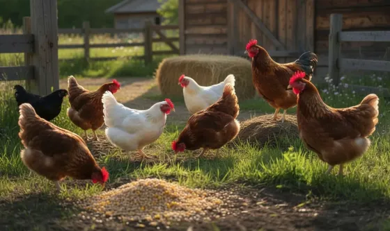 Kippen eten kippenvoer, Emma's Garden kippenvoer kopen bij Bopets België